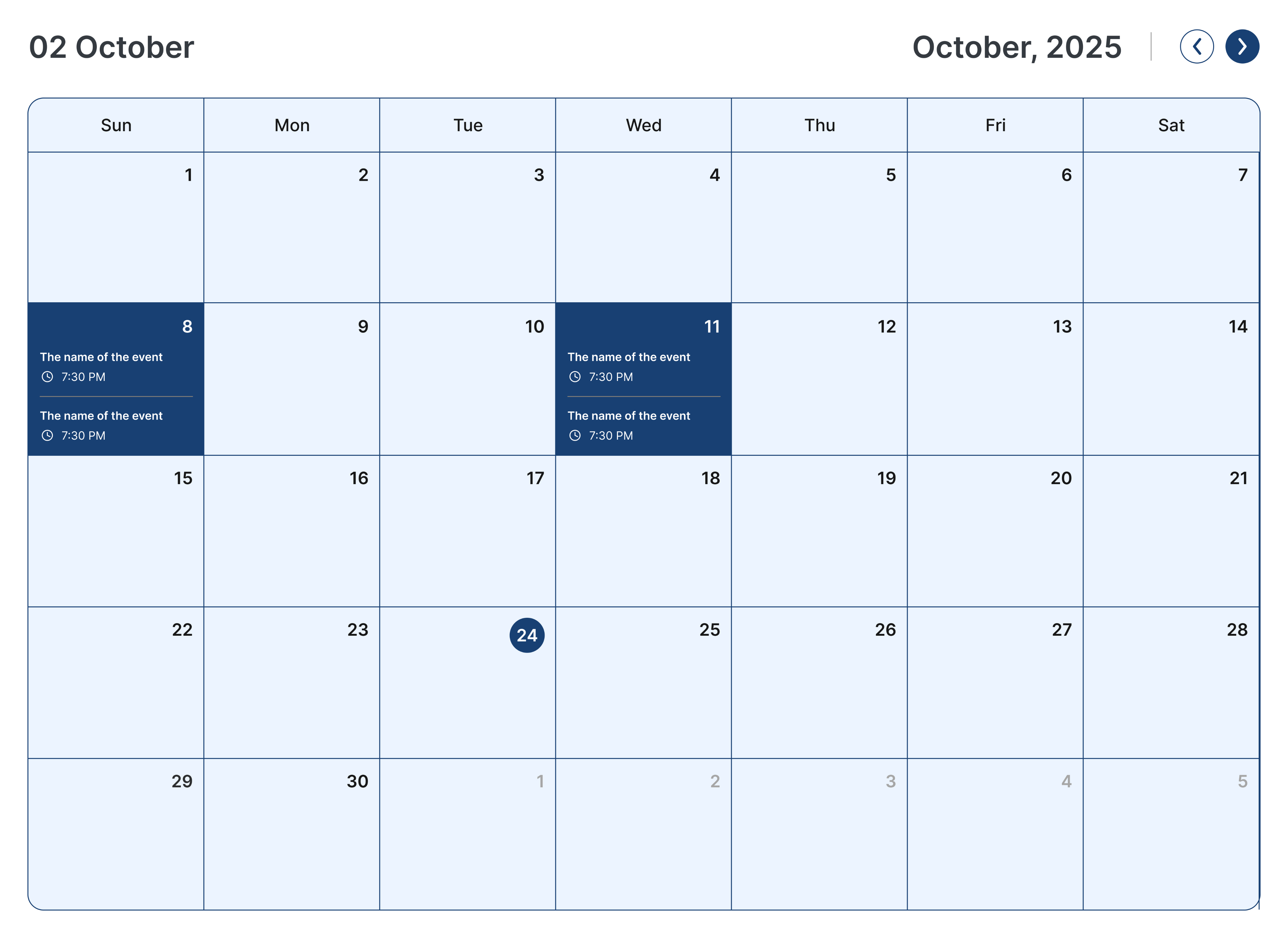 Jewish calendar interface